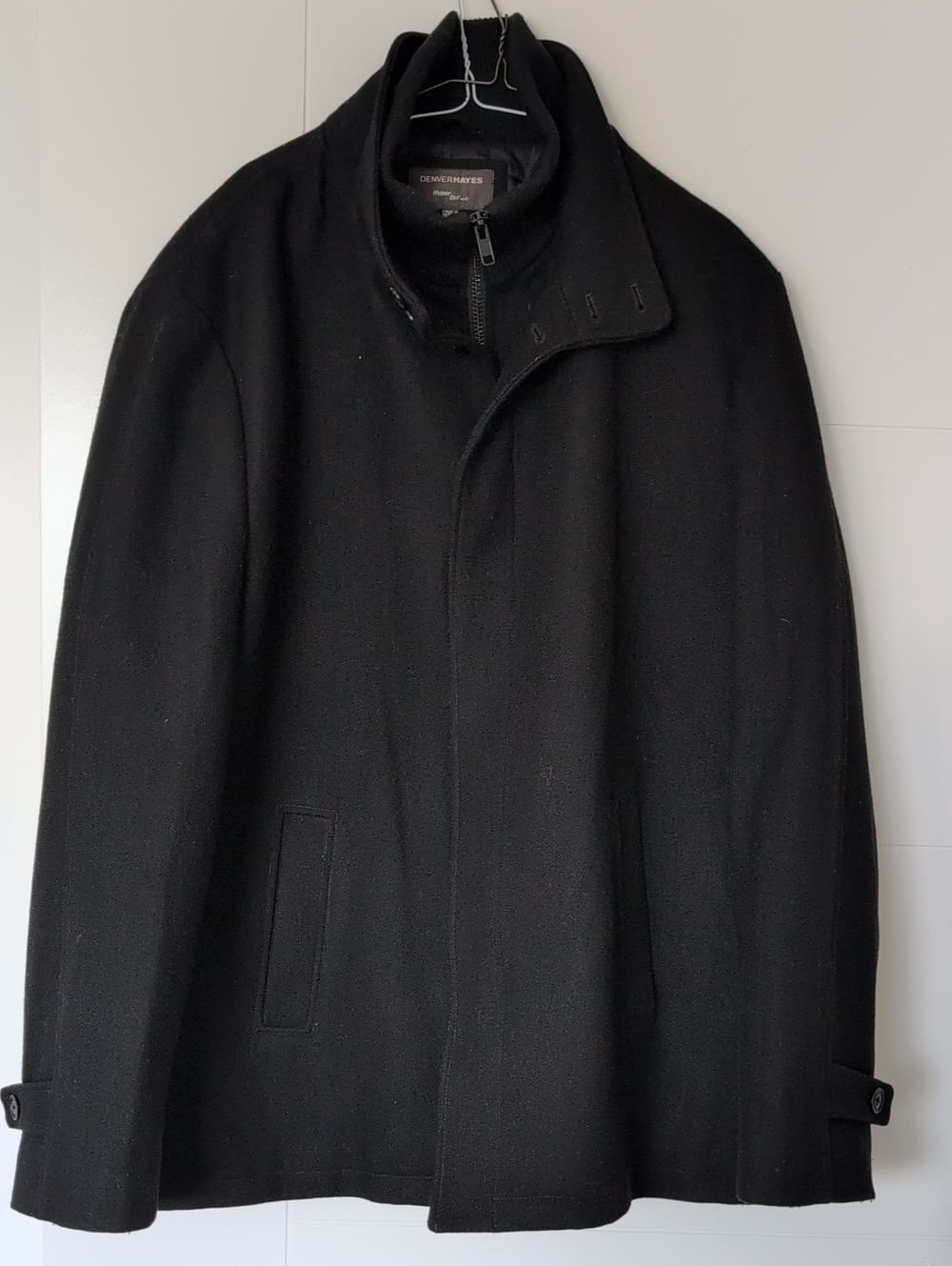 Denver Hayes Black Wool Pea Coat